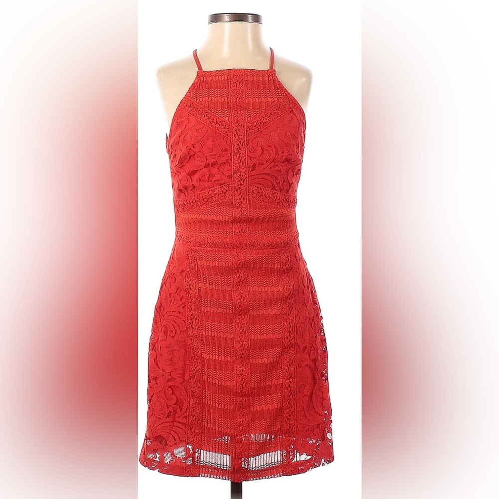 TopShop Gorgeous Red Lace Dress - Size 8 🇺🇸